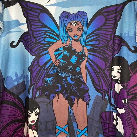 The Grave Girls Casting Mischief M Medium Oversized Graphic Tee Graveyard - Picture 4 of 4